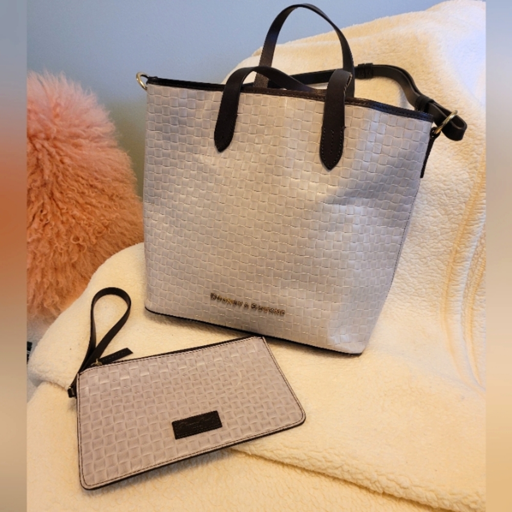 Dooney & Bourke Oyster Woven Leather Tote with Wristlet